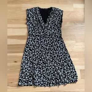 Vikki Vi Slinky jersey black & white floral dress cap sleeve size 1X